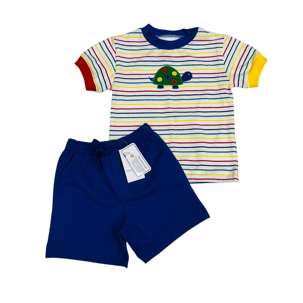 NWT Florence Eiseman 2T Stripe Knit Shirt Set with Turtle